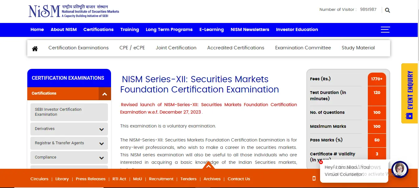 NISMs Securities Markets Foundation Certification XII